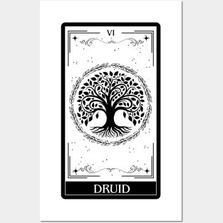 Druid Tarot Card D&D Nat 20 Dungeons & Dragons T-Shirt Black Posters and Art